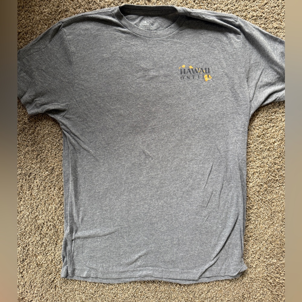 O'Neill Heather Gray Crew T-Shirt with hawaiian islands Logo